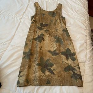 Nordstrom Floral Sleeveless Dress - Green and Brown